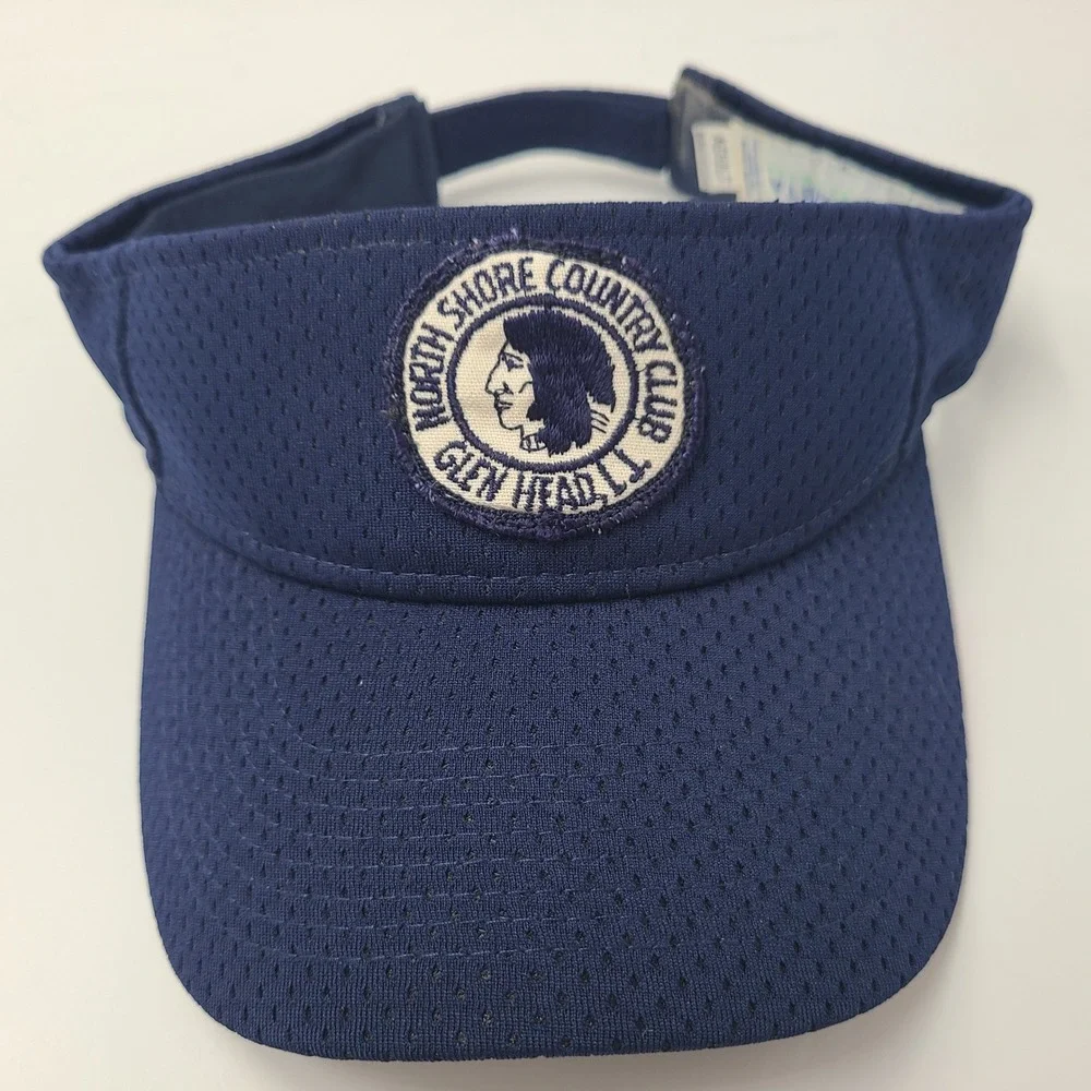 North Shore Country Club Visor Hat Adjustable Blue Golf Patch Logo Outdoors Men